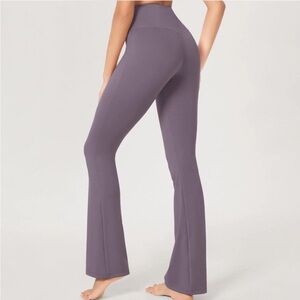Women's High-Waisted Flare Pants - Purple